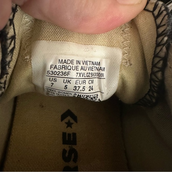 Converse Women’s 7 Double Tongue All-Star Black Low Ox Purple Tongue School Shoe - Picture 8 of 11